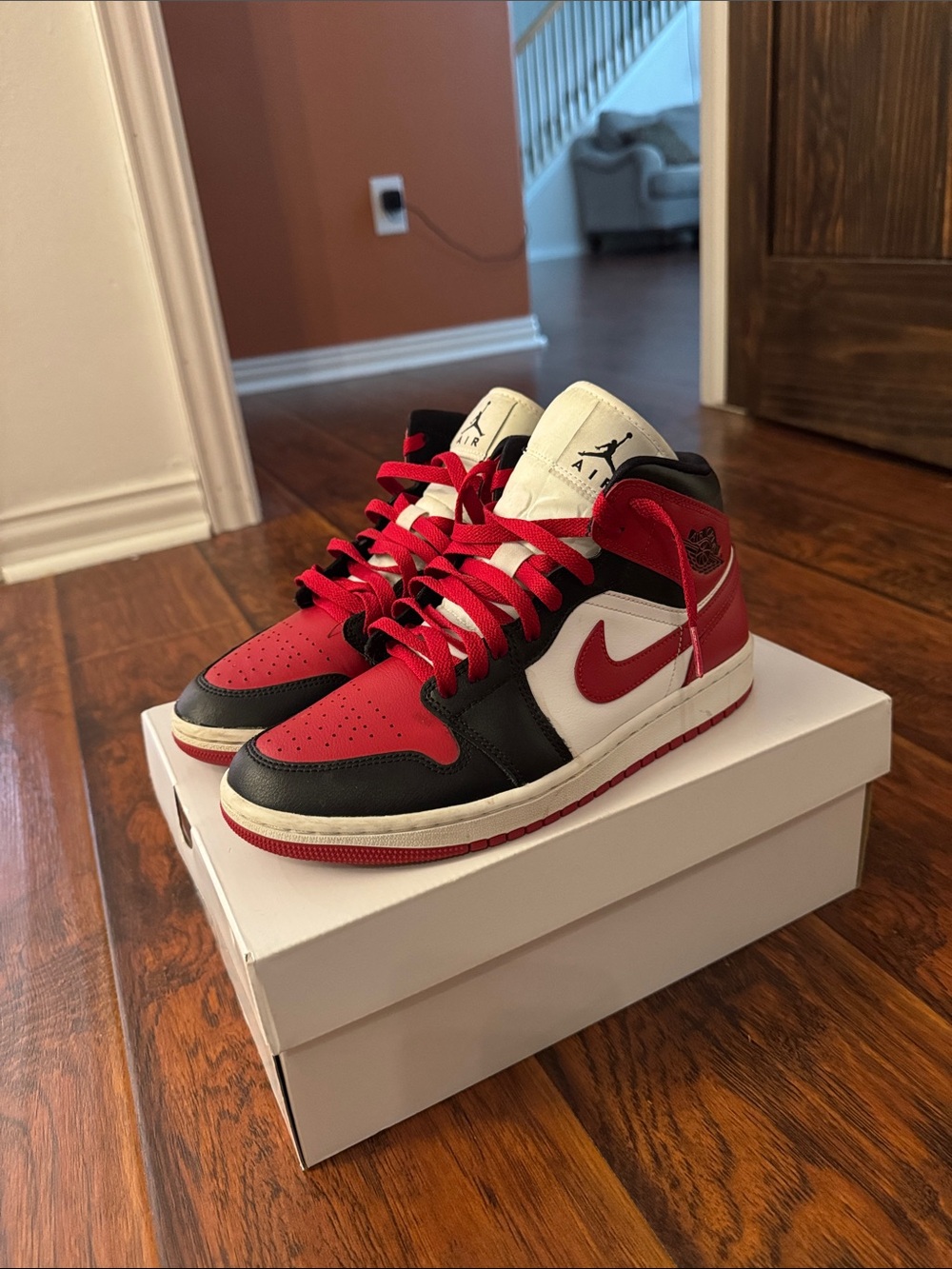 Jordan Red, Black & White Classic High-Top Sneakers